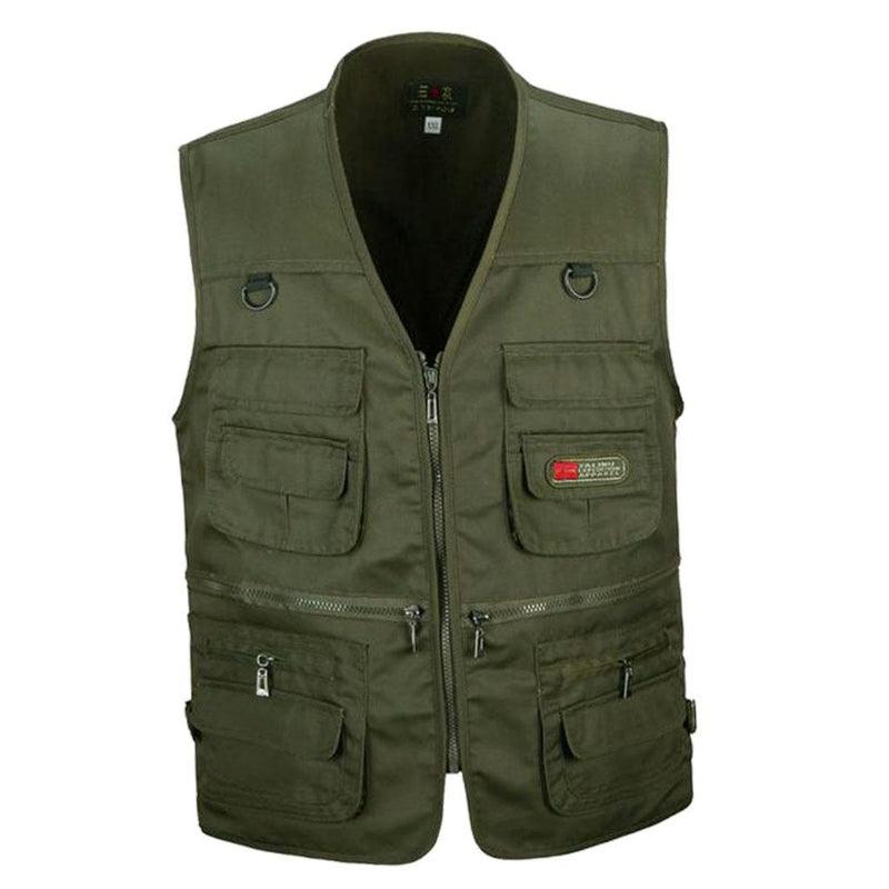 Men Multi Pocket Casual Vest - USA Fish Bait