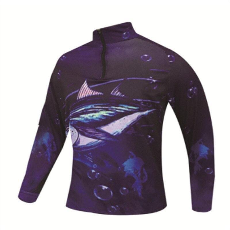 Zippered UV Fishing Shirt-USA Fish Bait