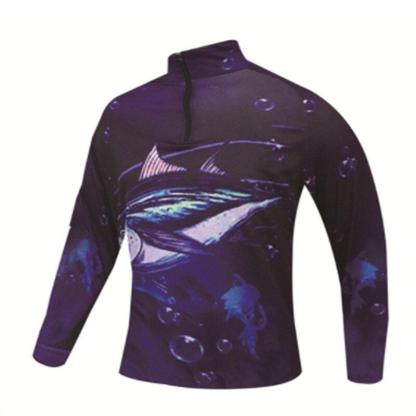Zippered UV Fishing Shirt-USA Fish Bait