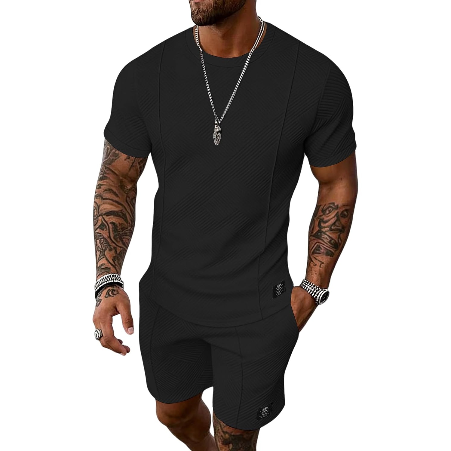 Casual Summer Athletic Shorts And Tshirt Set  For Men