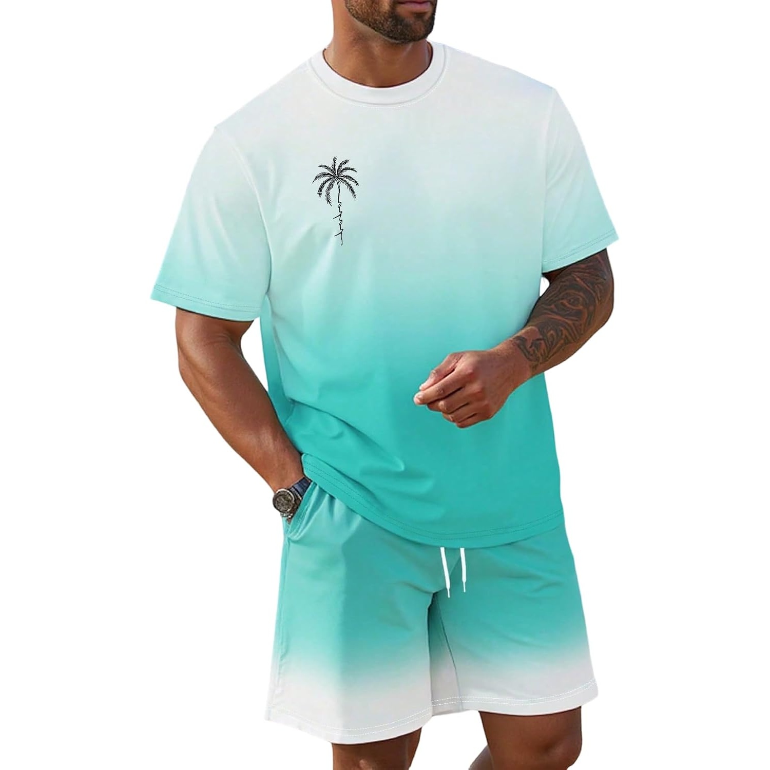 Beach Short And Tshirt Set For Men