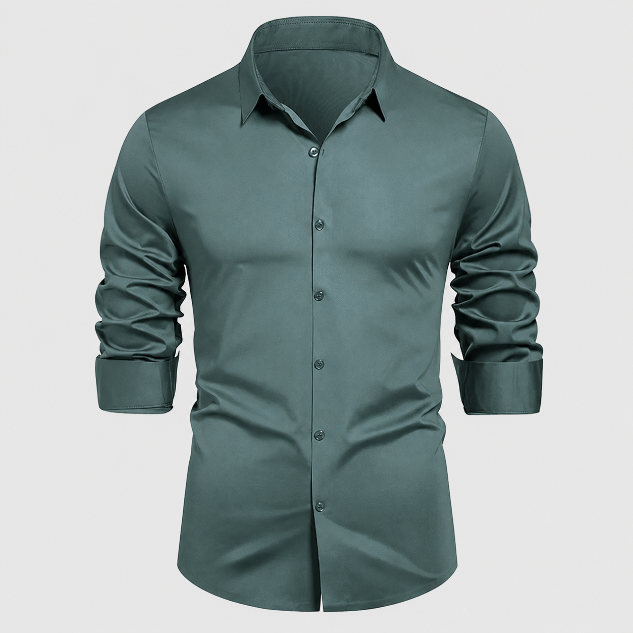 Slim Fit Long Sleeve Solid Color Formal Shirt For Men