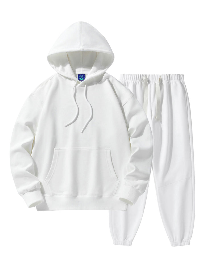 Basic Drop Shoulder Relaxed Hoodie And Jogger Pants-Vacay Outfit