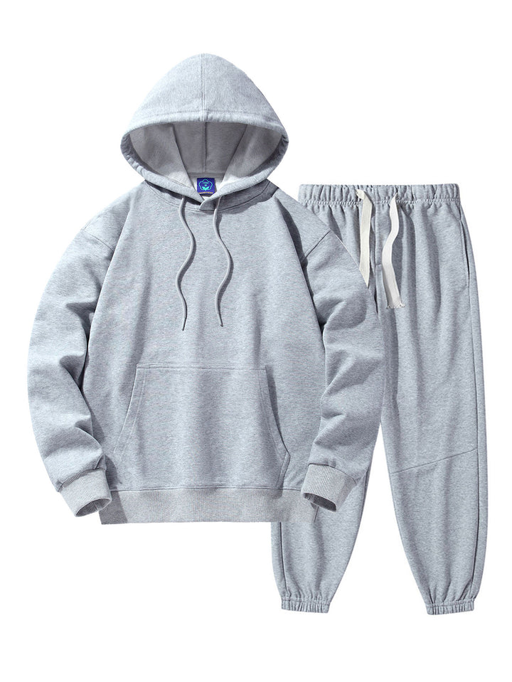 Basic Drop Shoulder Relaxed Hoodie And Jogger Pants-Vacay Outfit
