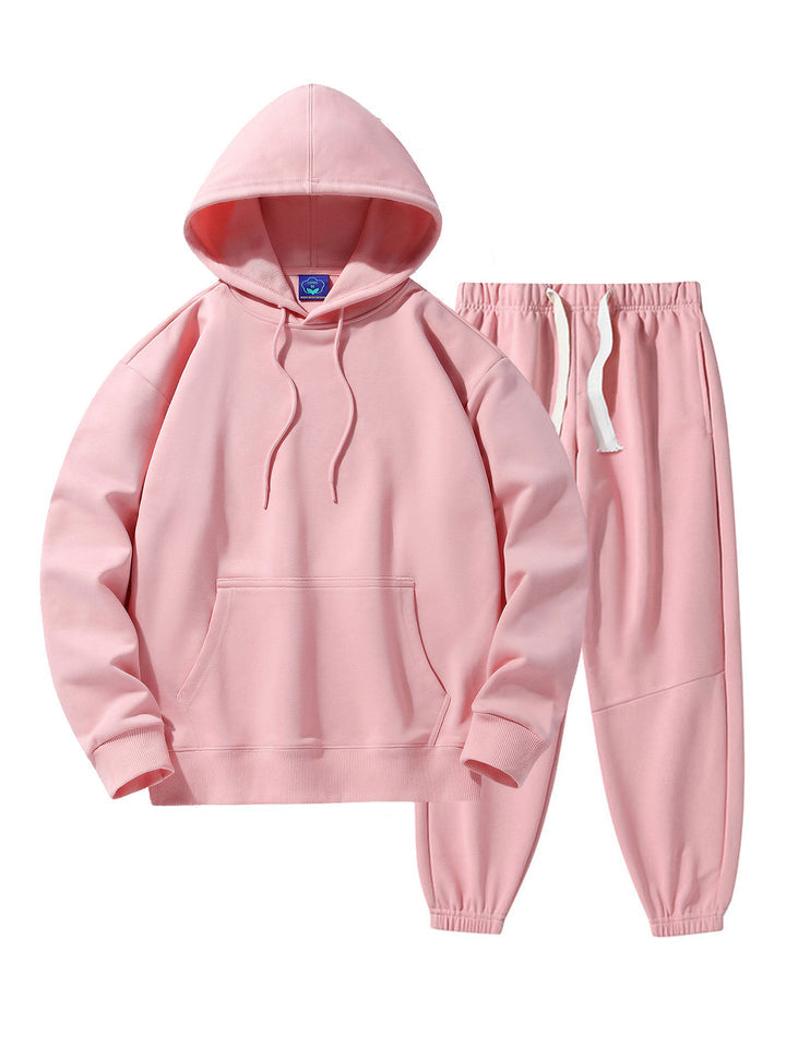 Basic Drop Shoulder Relaxed Hoodie And Jogger Pants-Vacay Outfit