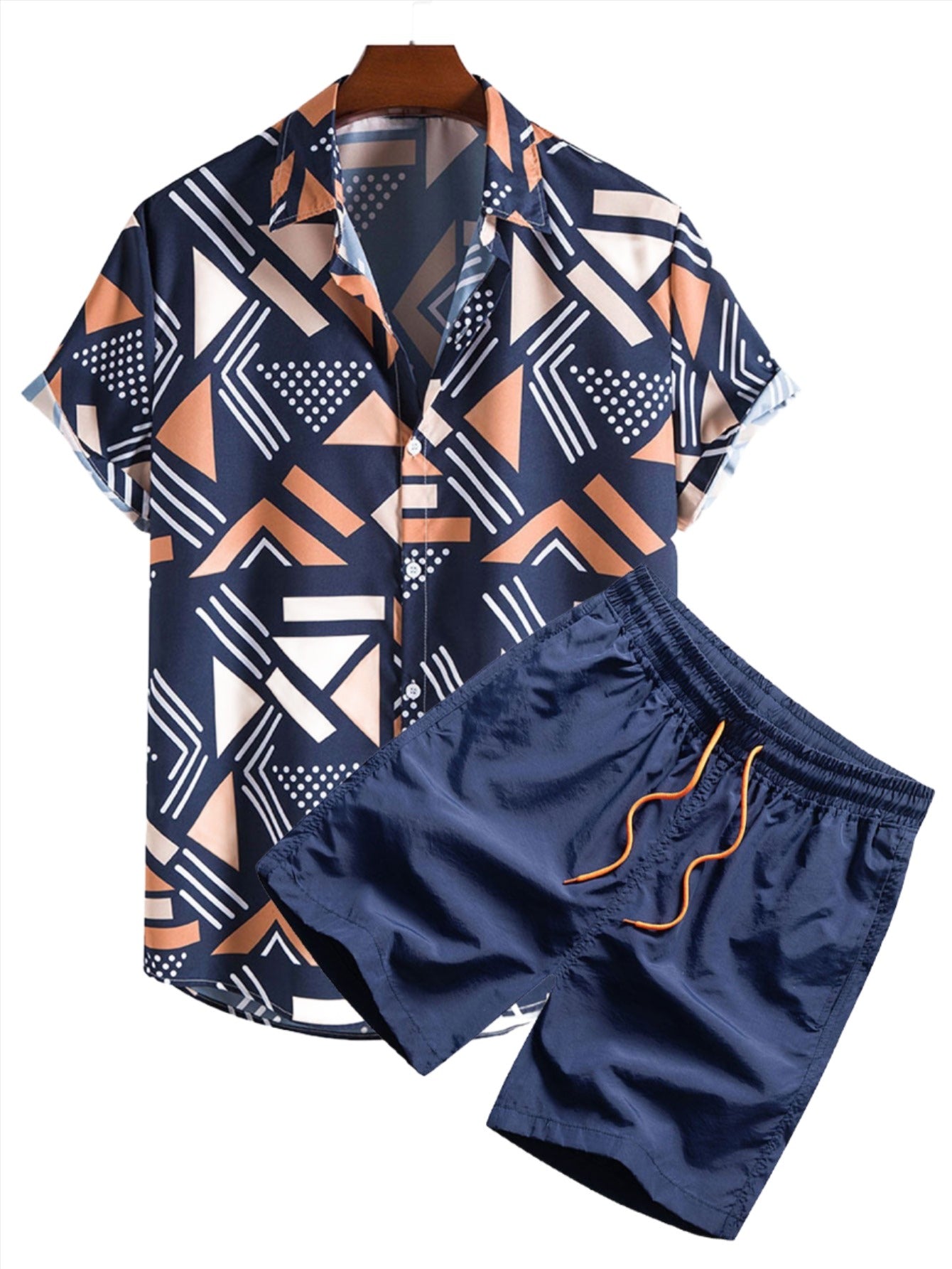 Geometric Pattern Comfortable Set-Vacay Outfit