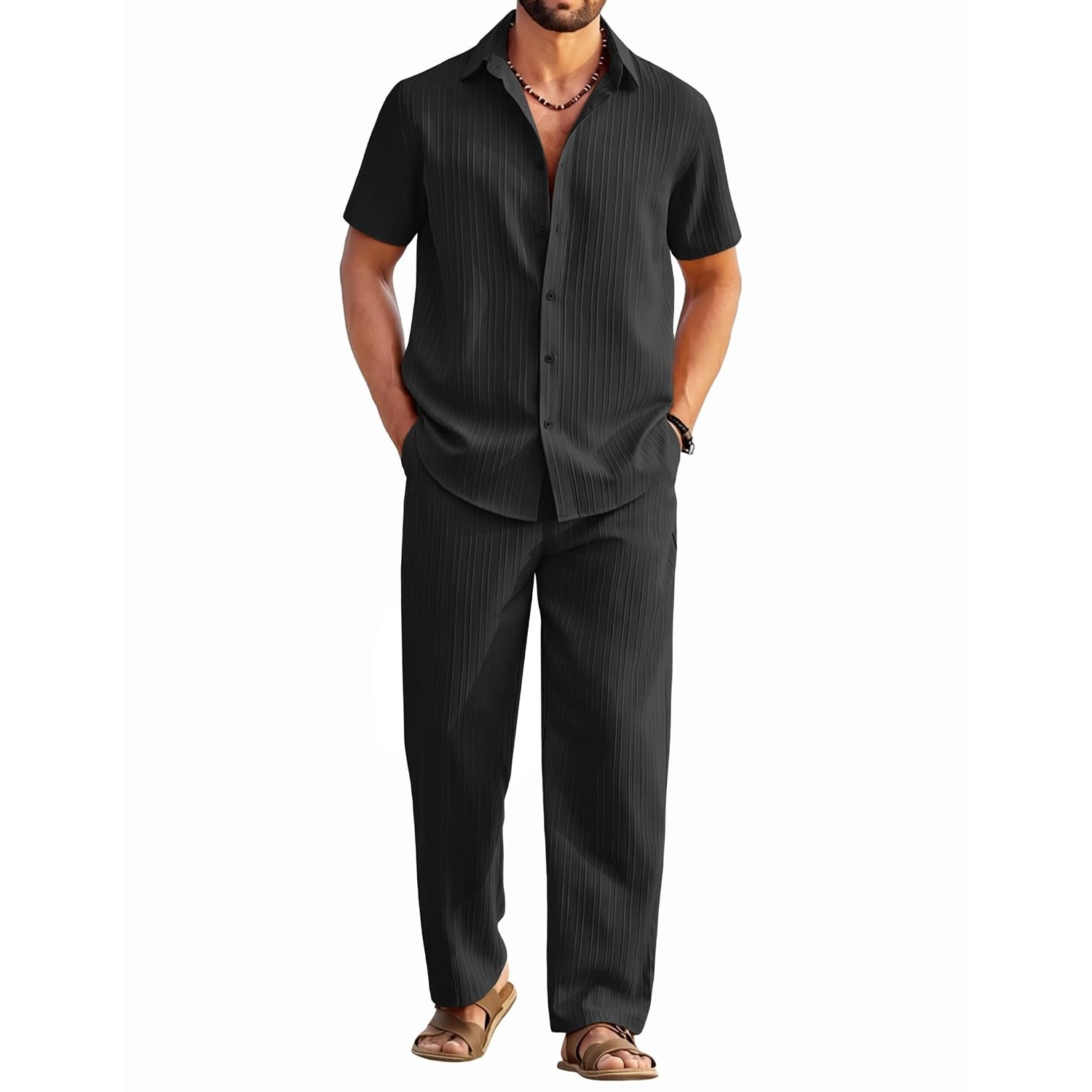 Casual Summer Beach Pants And Shirt Set Shirt Set For Men