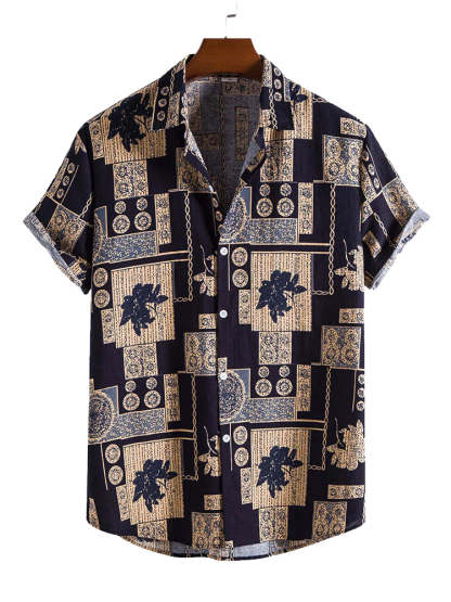 Abstract Print Shirt-Vacay Outfit