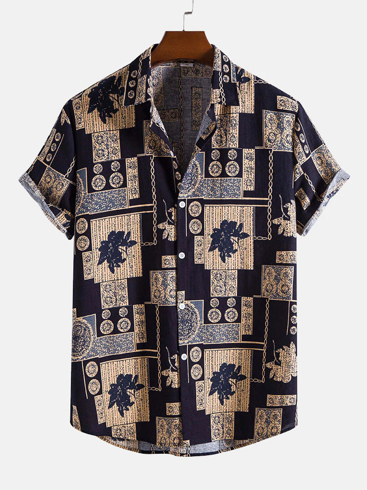 Abstract Print Shirt-Vacay Outfit
