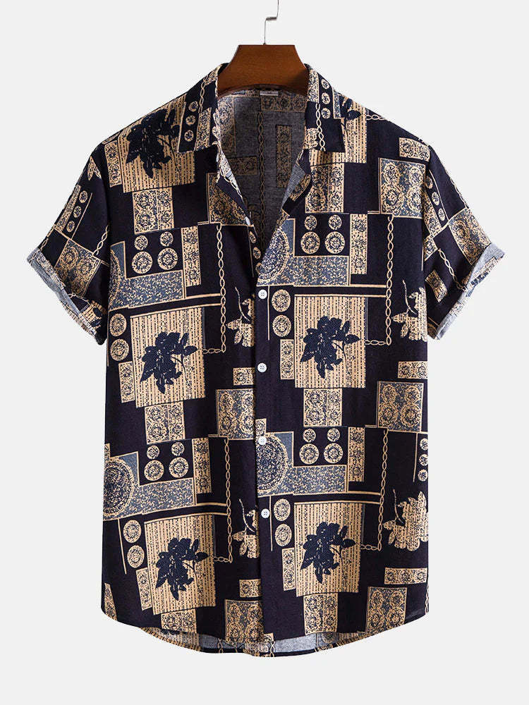 Abstract Print Shirt-Vacay Outfit