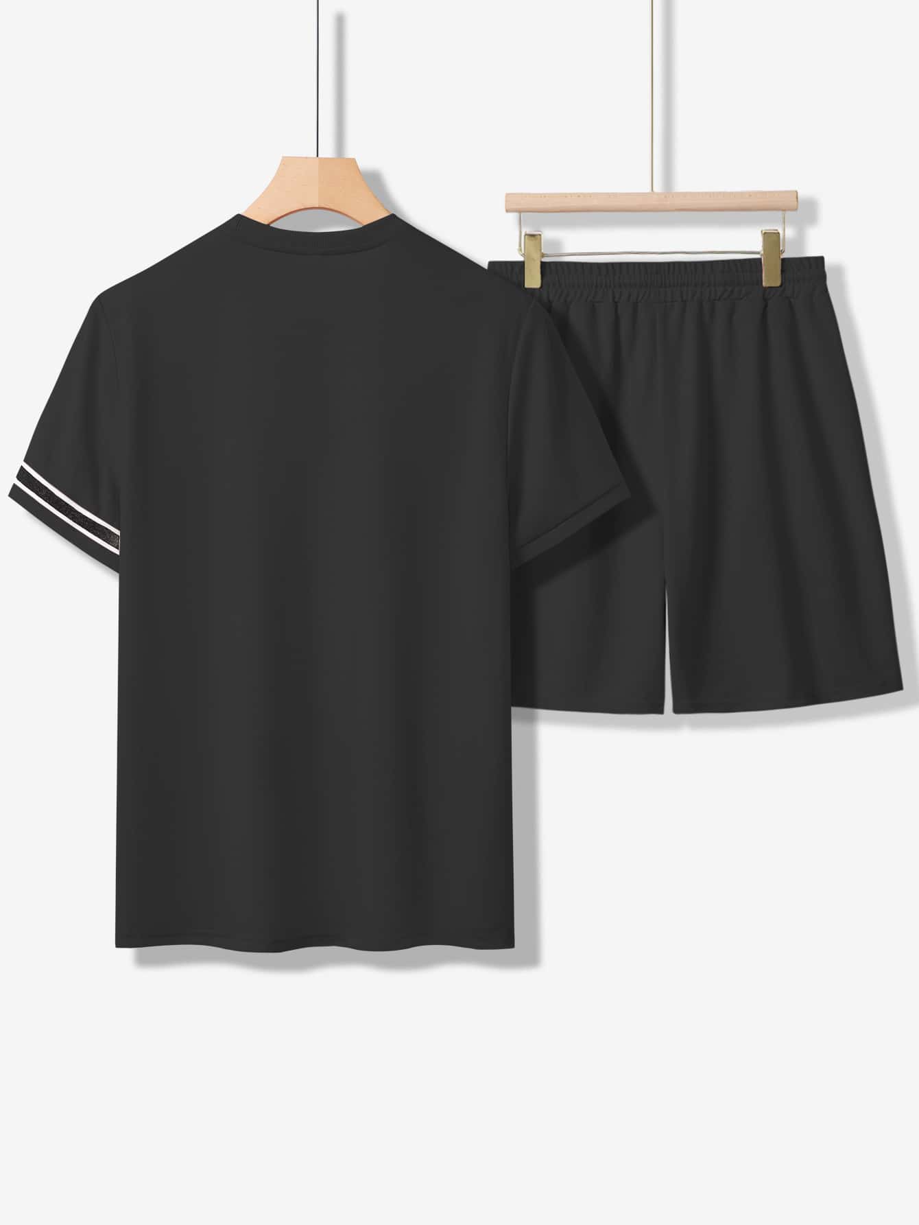Midnight Athletic T Shirt And Shorts Set-Vacay Outfit