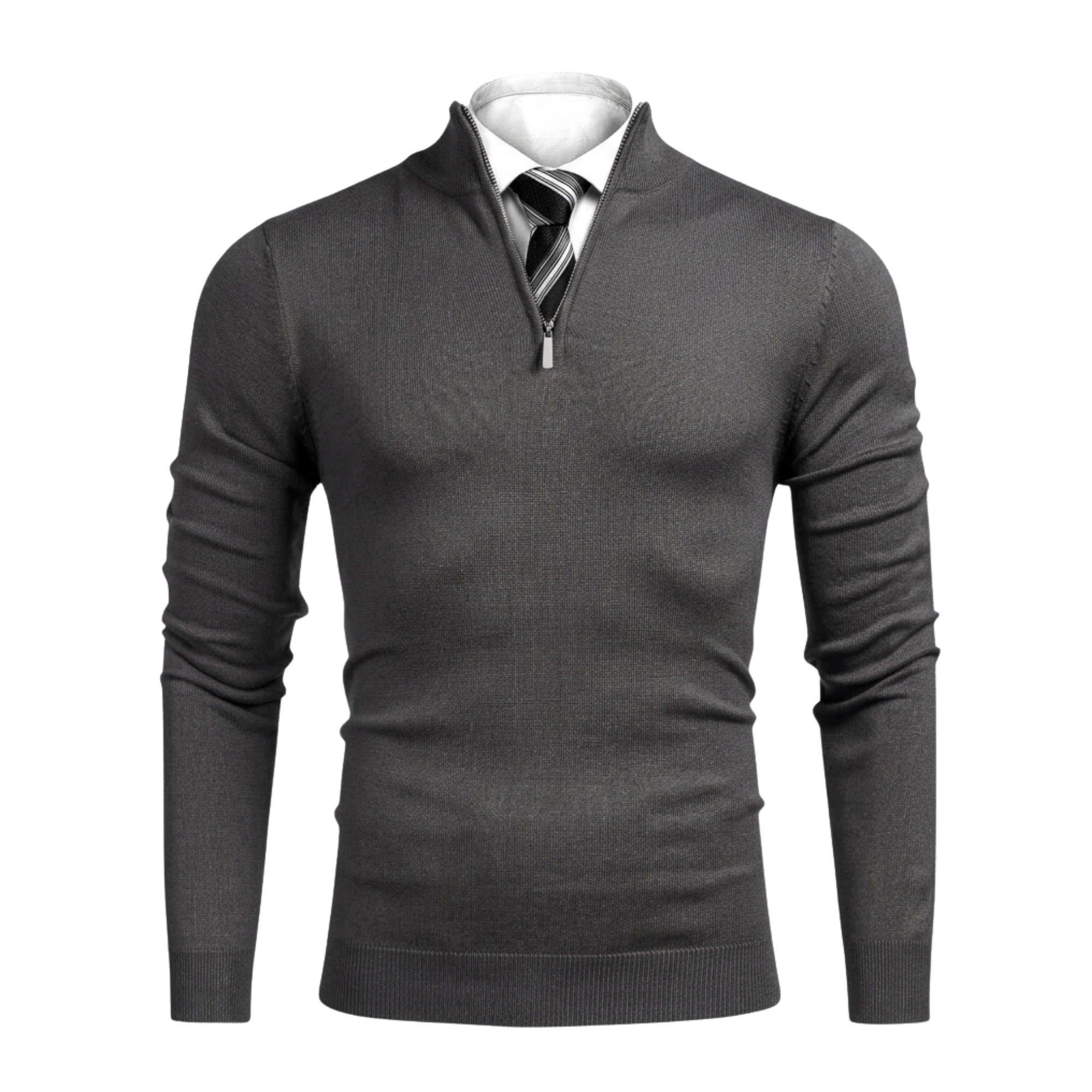 Slim Fit Quarter Zip Knit Pullover