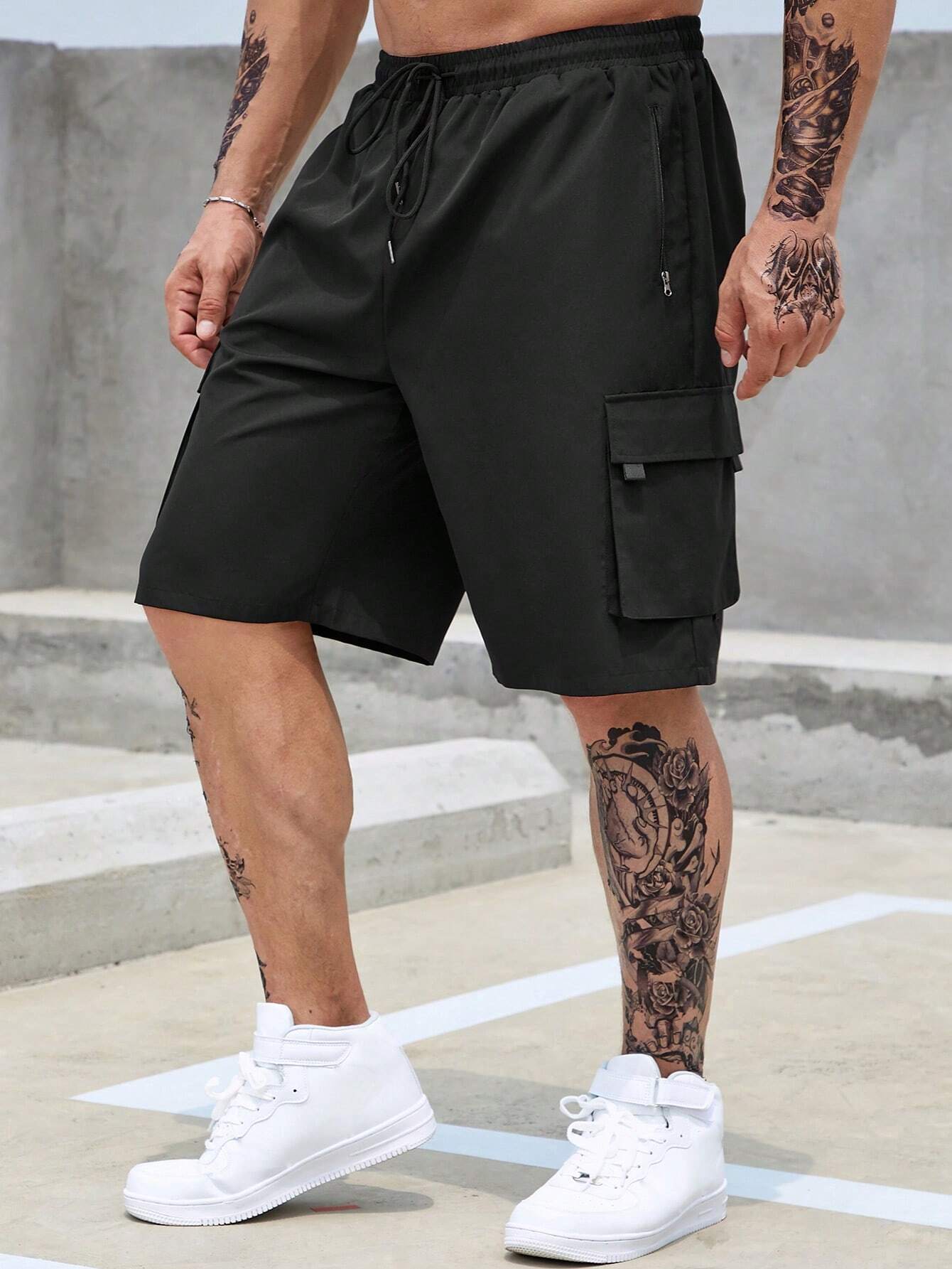 Casual Athletic Cargo Shorts-Vacay Outfit