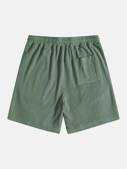 Textured Coordinated Shirt And Shorts Set-Vacay Outfit