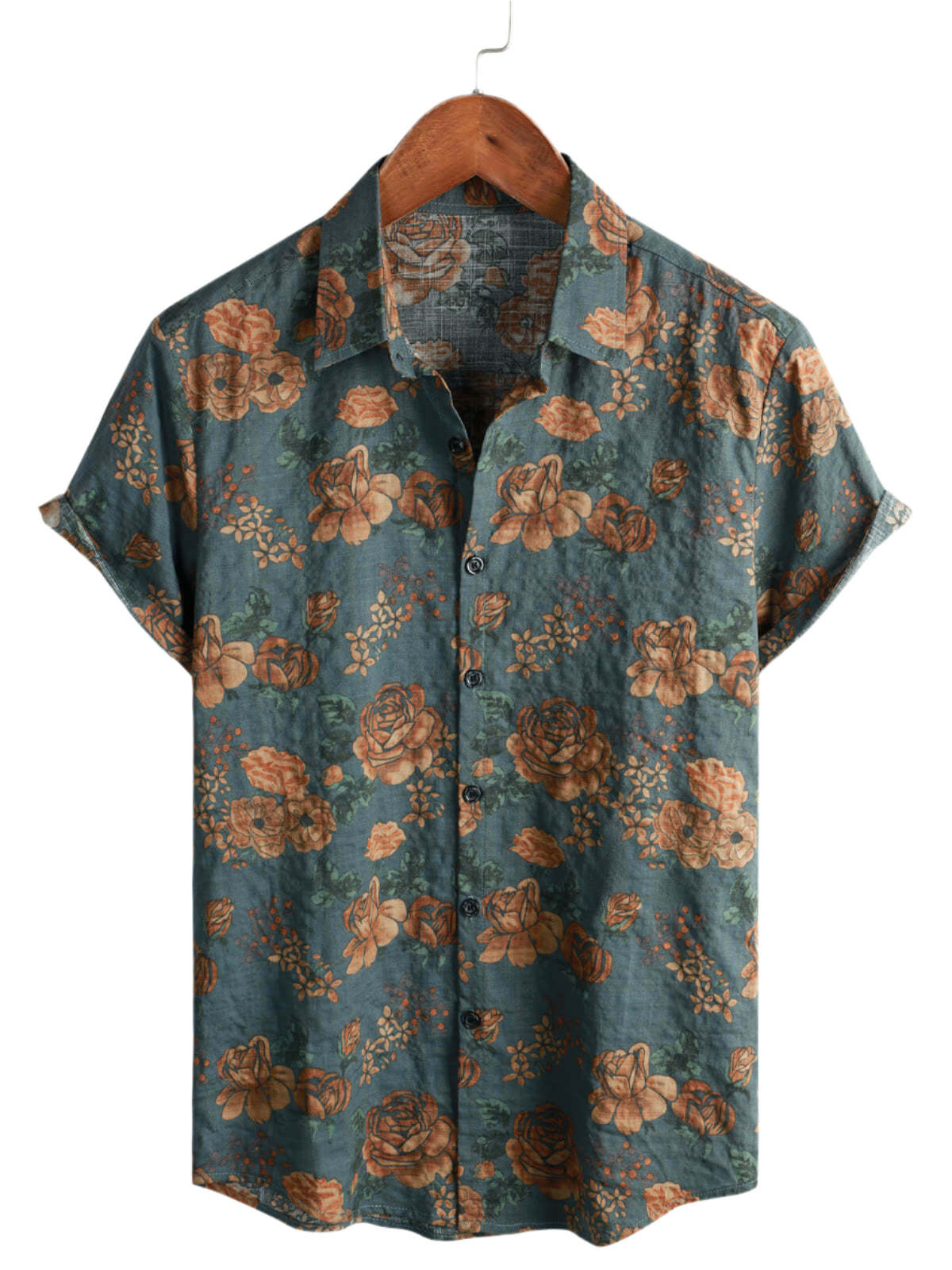 Men Floral Vintage Cotton Shirt-Vacay Outfit
