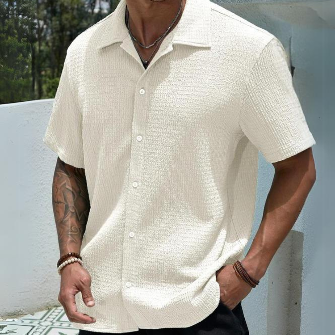 Classic Solid Color Shirt-Vacay Outfit