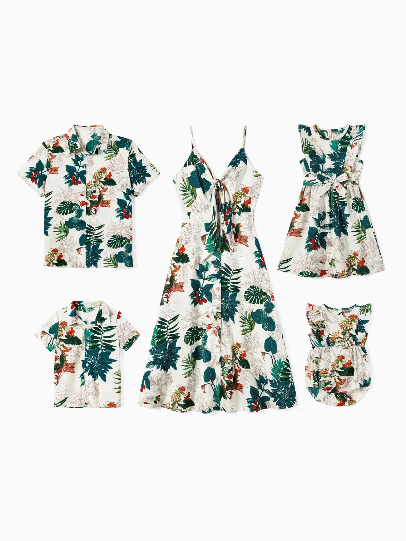 Coordinated Family Floral Outfits With Adjustable Straps Family Matching Set-Vacay Outfit