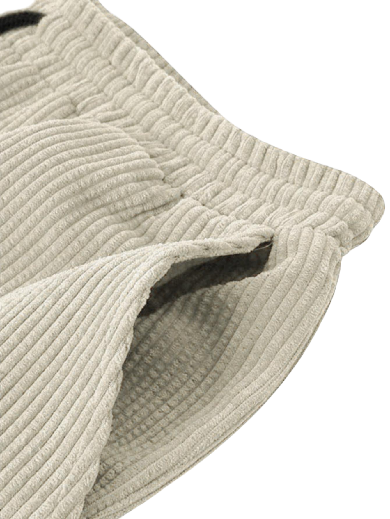 Corduroy Casual Lapel Shirt Shorts Set-Vacay Outfit