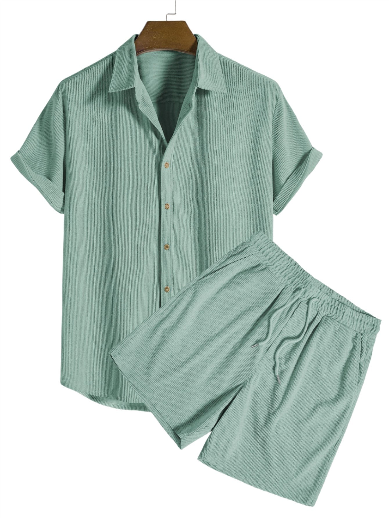 Classic Ribbed Two Piece Lounge Set-Vacay Outfit