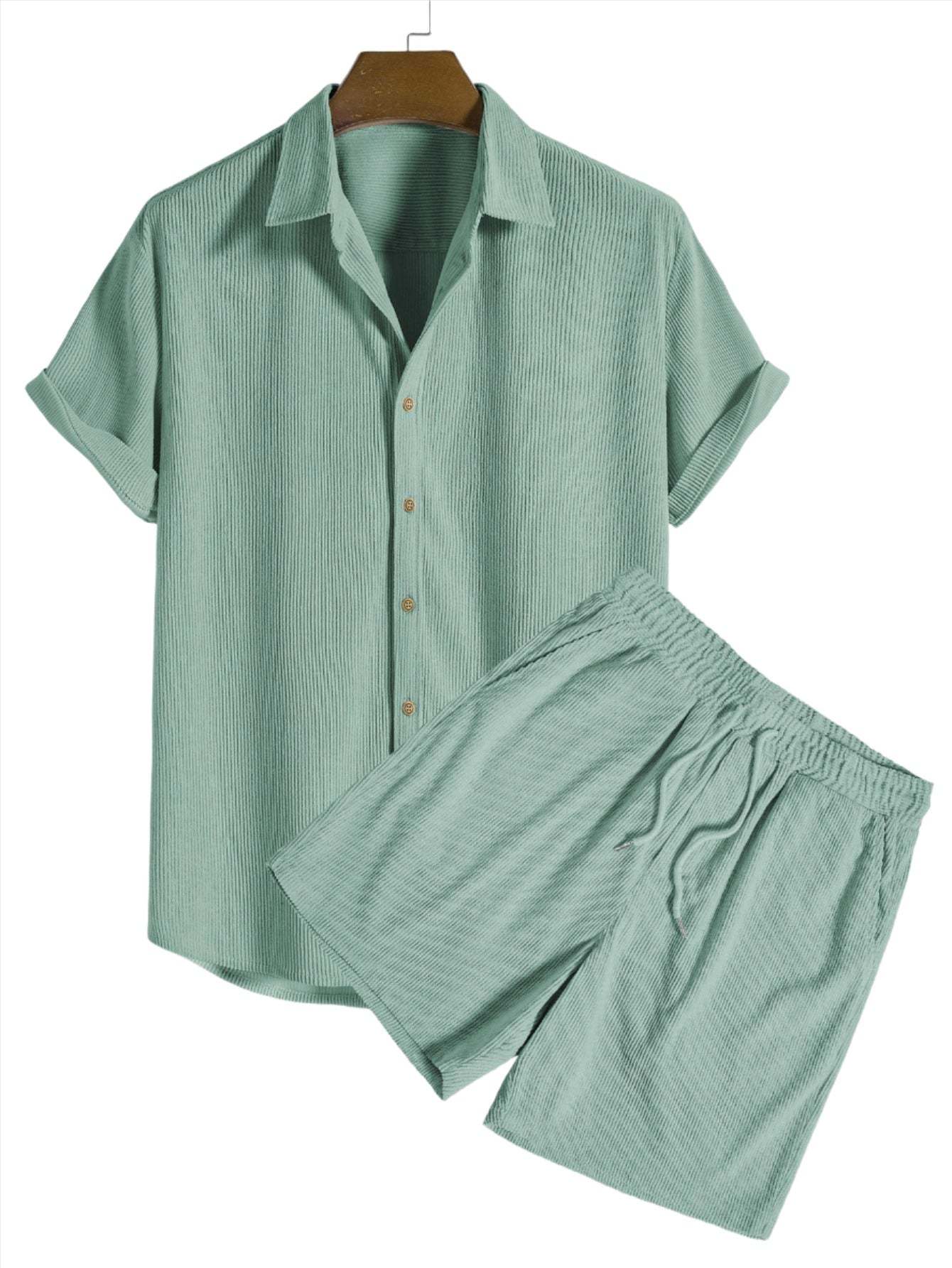 Classic Ribbed Two Piece Lounge Set-Vacay Outfit
