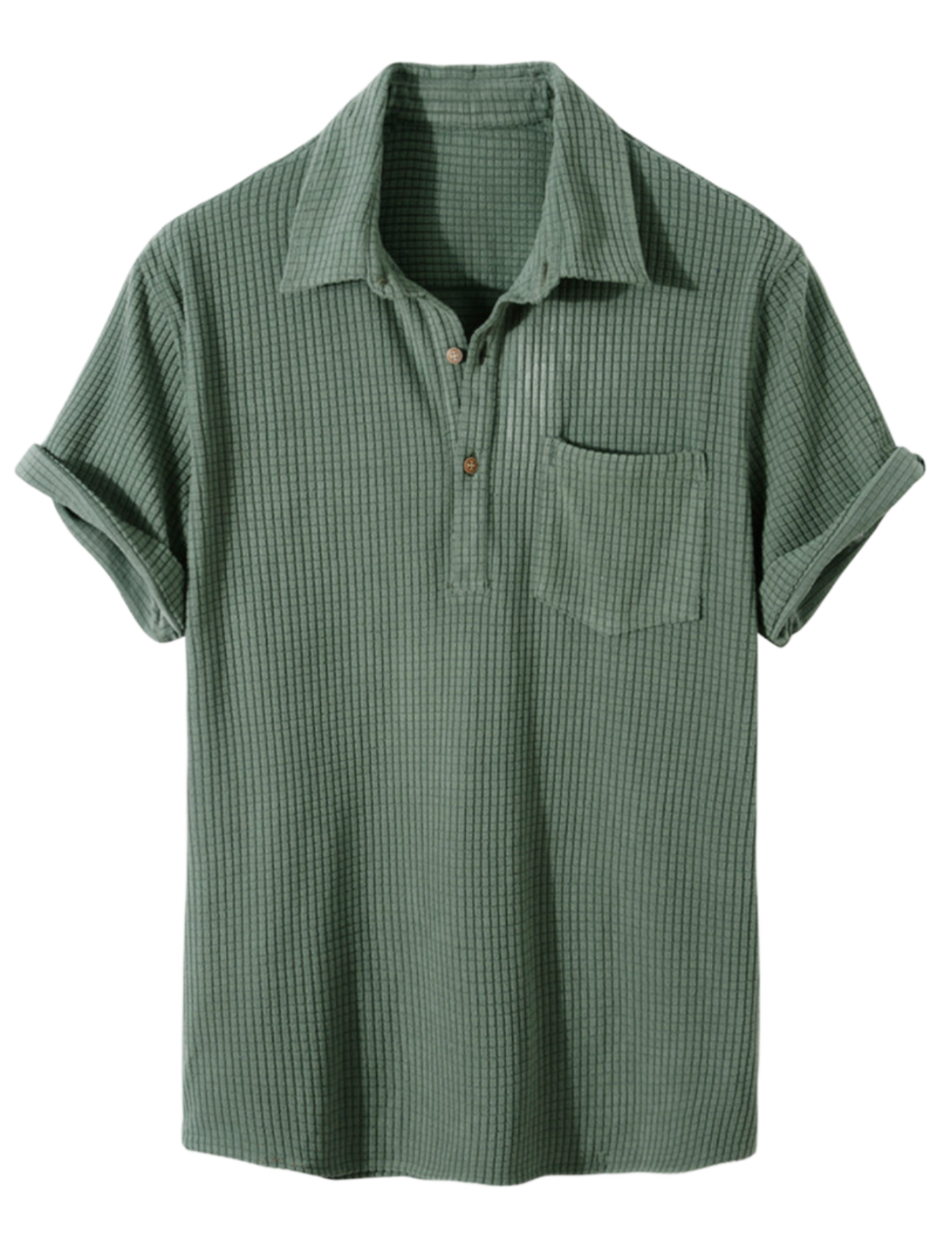 Classic Casual Shirt With Textured Pattern-Vacay Outfit