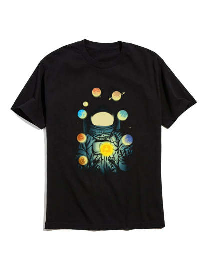 Astronaut And Planets Graphic T-Shirts-Vacay Outfit