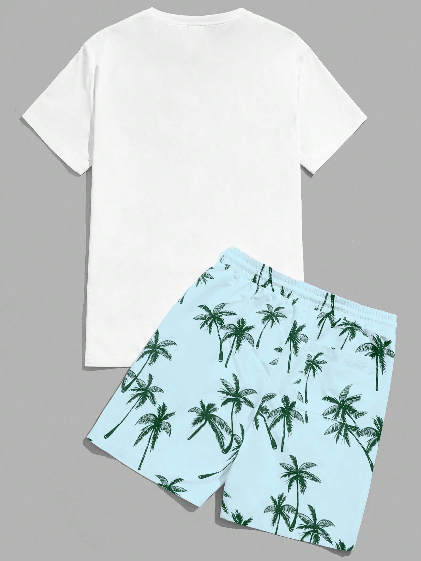 Palm Breeze Tee And Shorts Set-Vacay Outfit