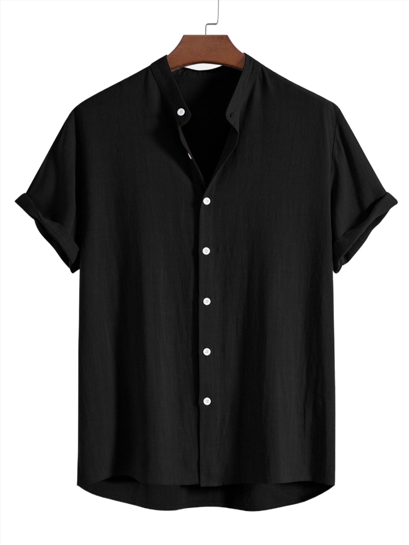 Linen Blend Casual Shirt-Vacay Outfit
