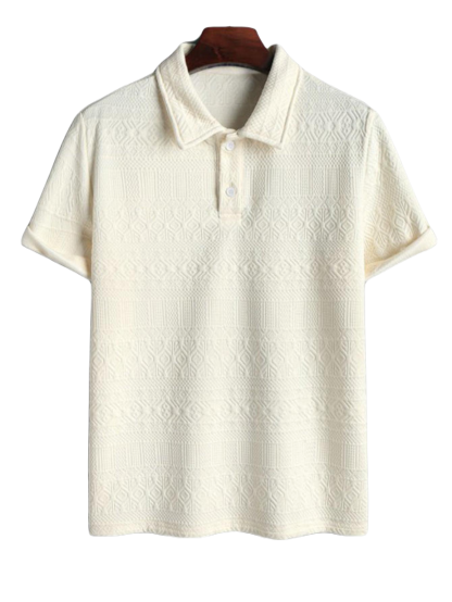 Geometric Retro Polo Shirt And Shorts Set-Vacay Outfit