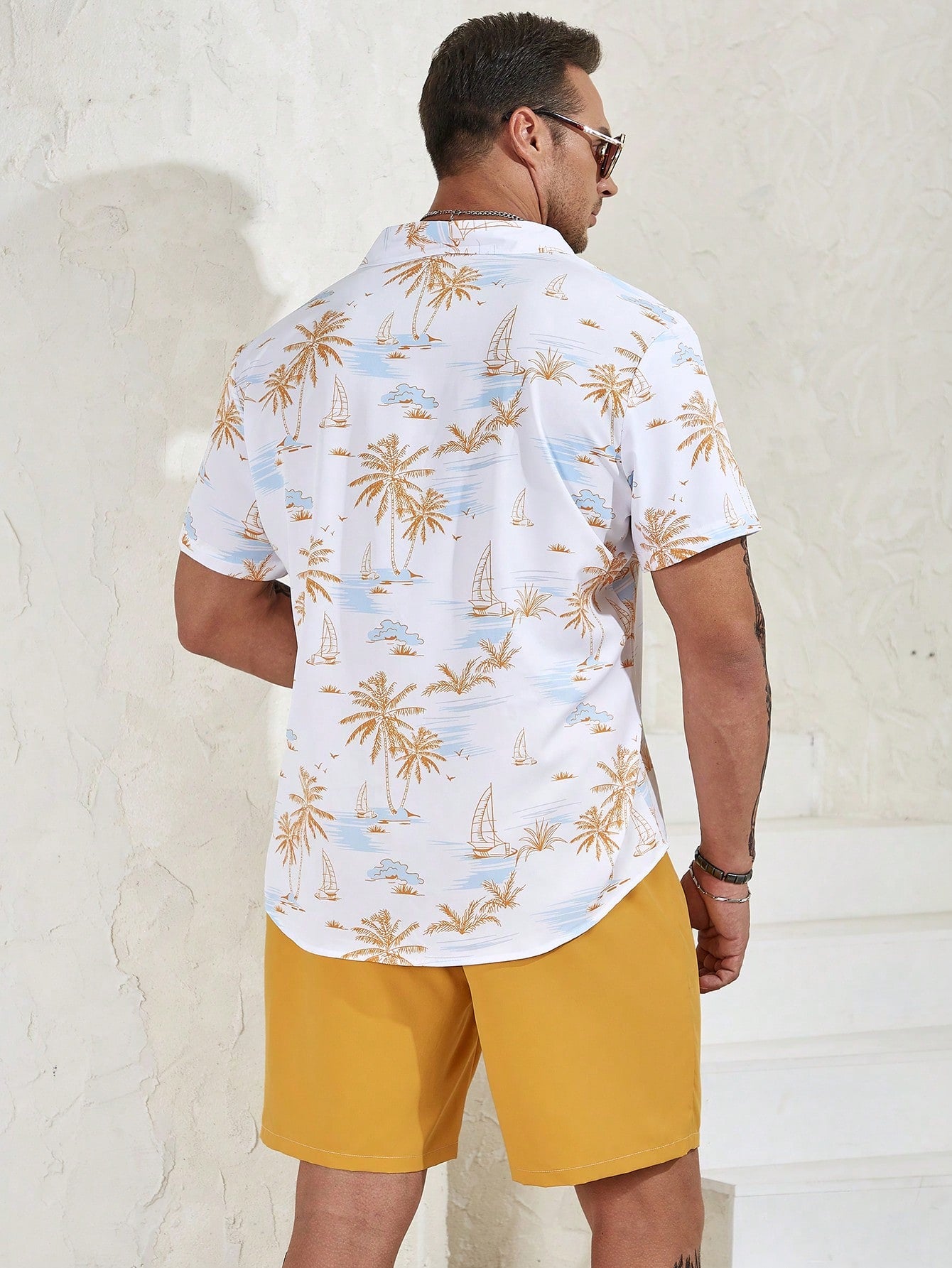 Nautical Breeze Shirt And Shorts Set-Vacay Outfit