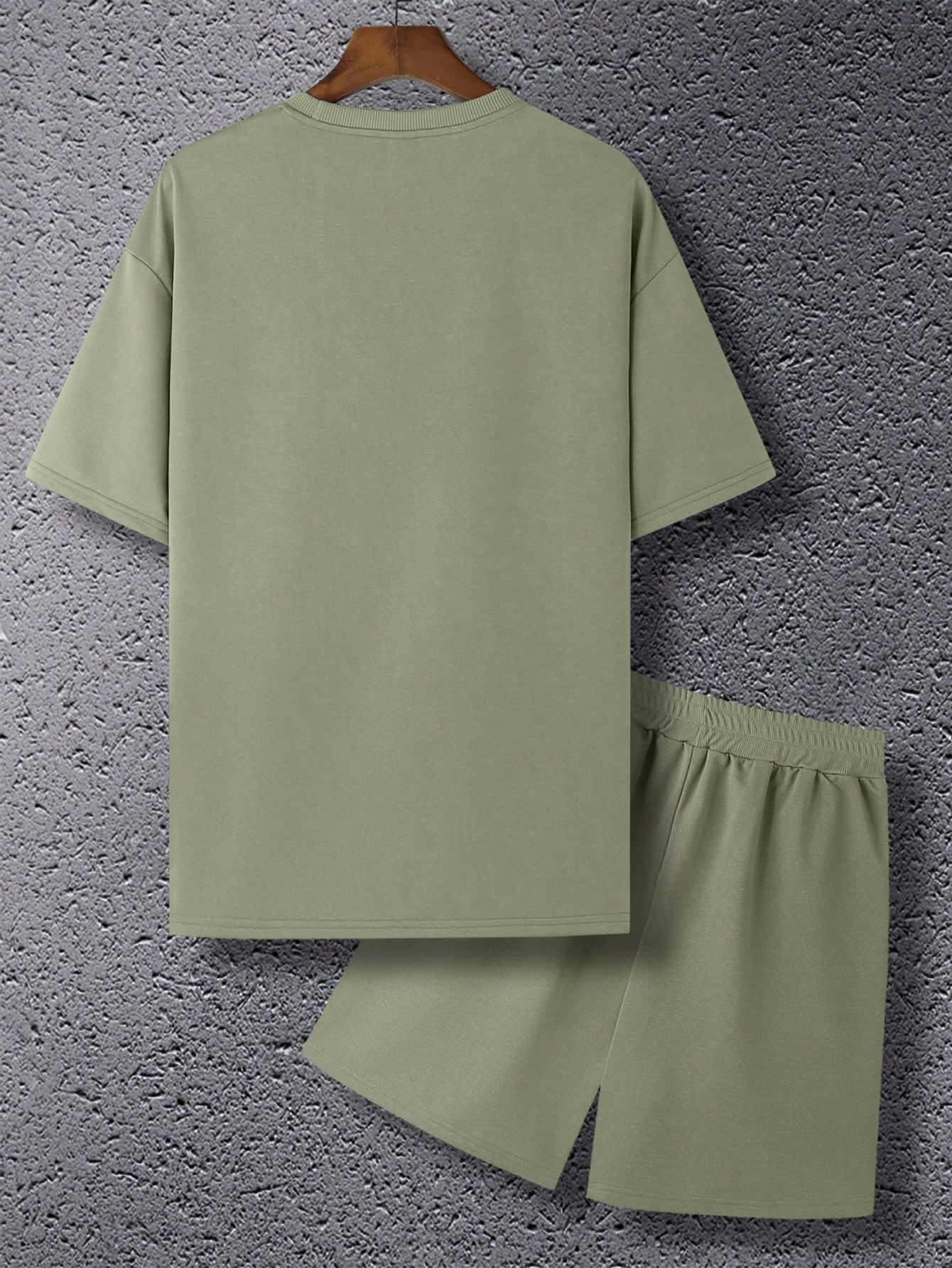 Plain Solid Colored T Shirt And Shorts Set-Vacay Outfit