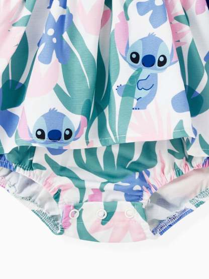 Family Matching Floral Plant Print T Shirt And Dress Set-Vacay Outfit