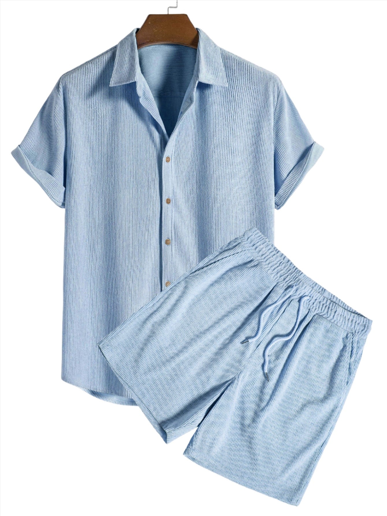 Classic Ribbed Two Piece Lounge Set-Vacay Outfit
