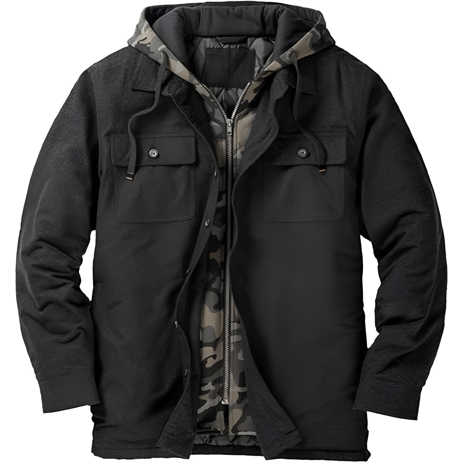 Insulated Plaid Winter Jacket For Men