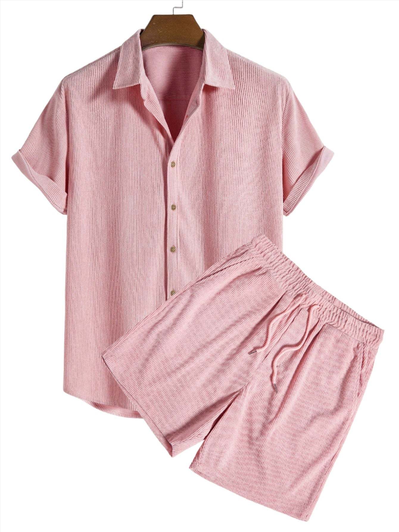 Classic Ribbed Two Piece Lounge Set-Vacay Outfit