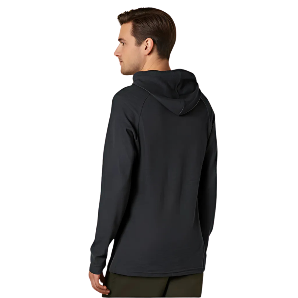 Long Sleeve Slub Thermal Pullover Hoodie For Men