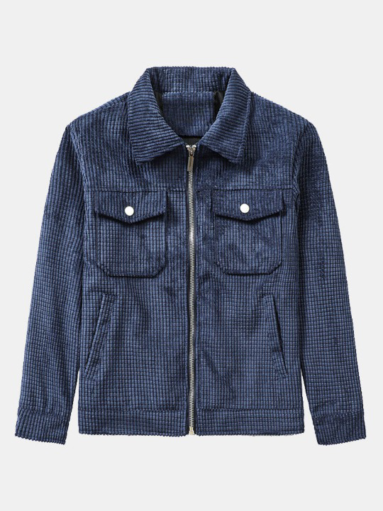 Corduroy Zip Up Jacket-Vacay Outfit