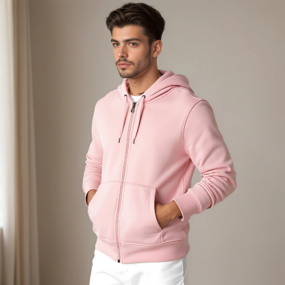 Essentials Zip Up Fleece Hoodie For Men