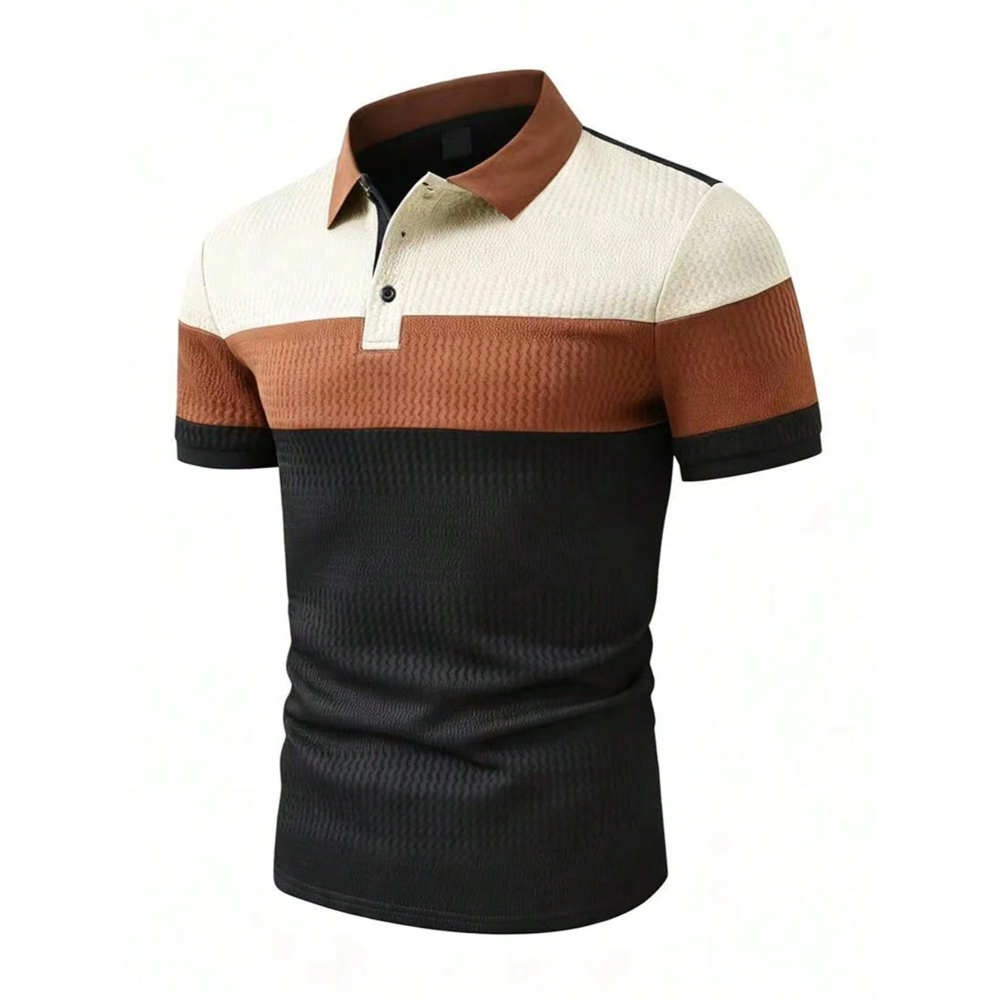 Casual Patch Up Half Placket Polo T Shirt For Men