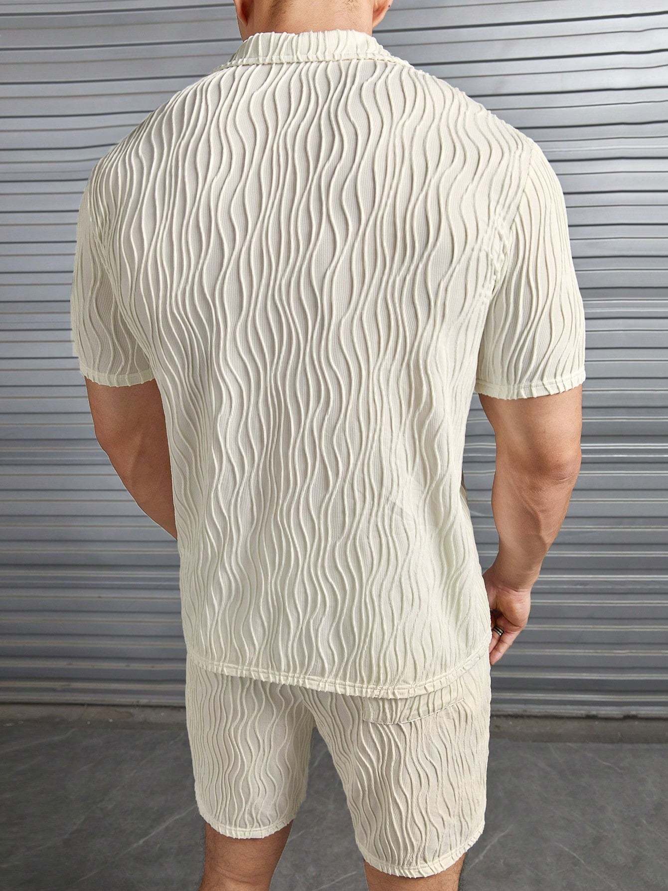 Casual Lapel Shirt And Short Set-Vacay Outfit