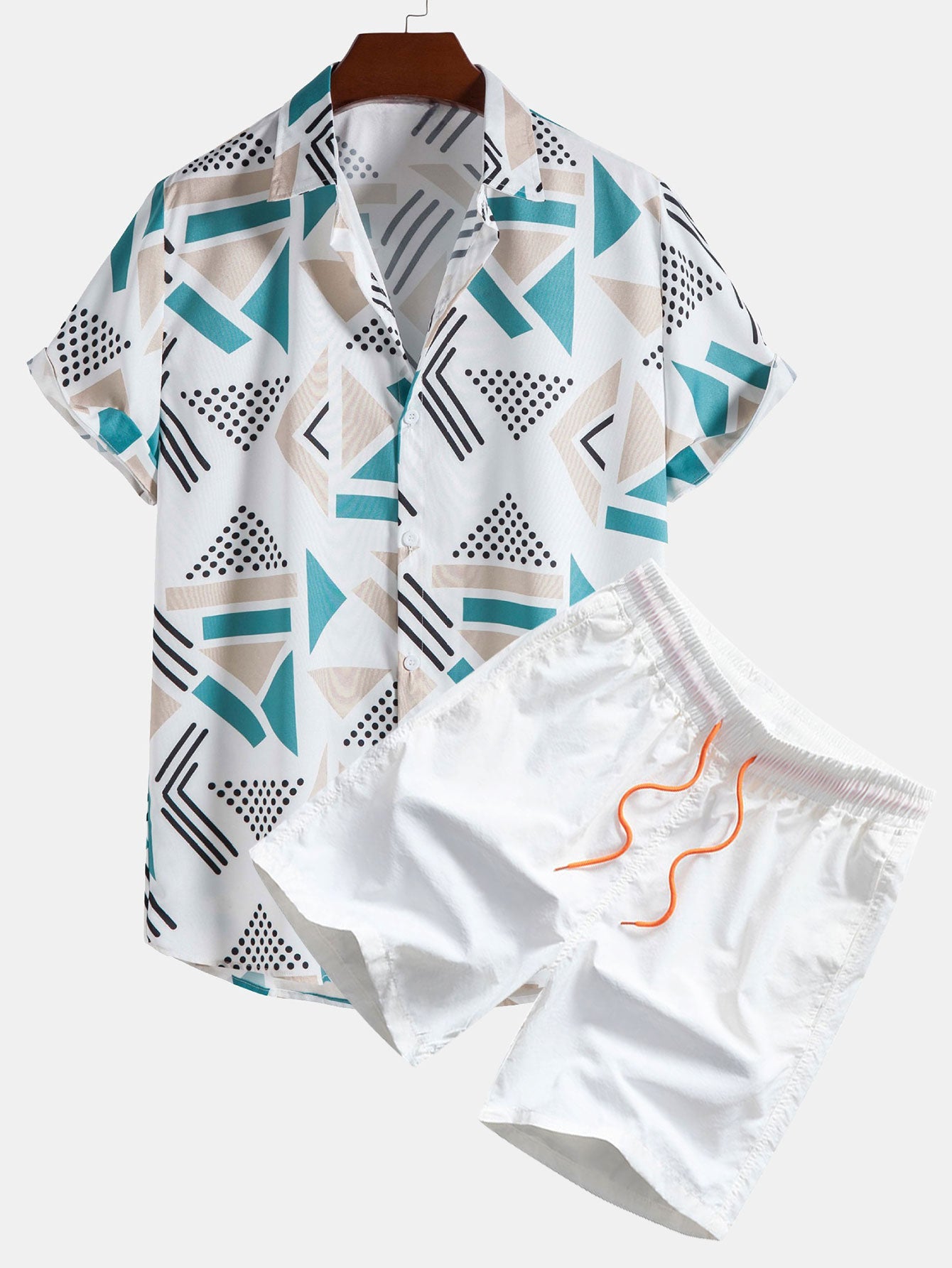Geometric Pattern Comfortable Set-Vacay Outfit