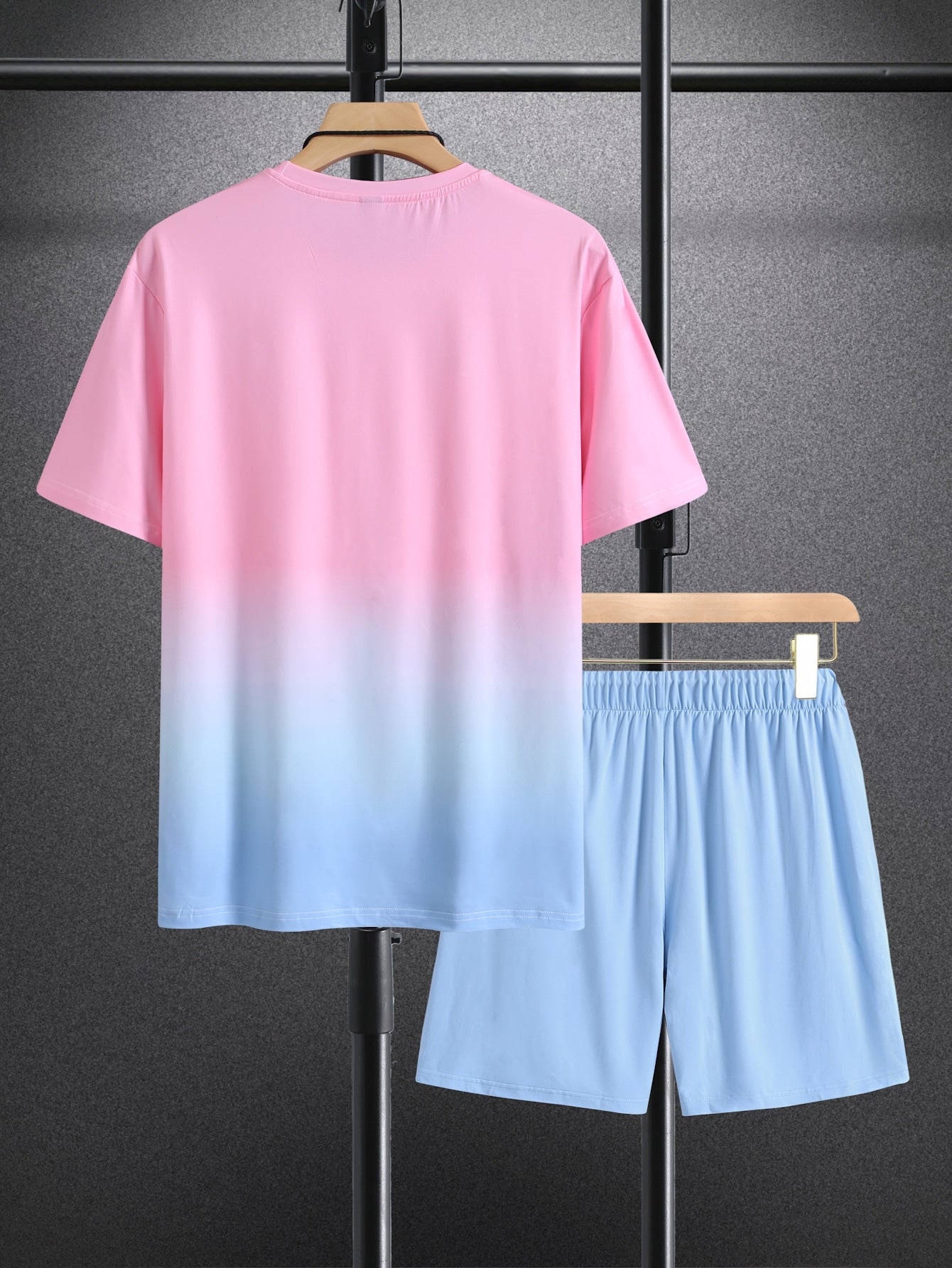 Sunset Palms Tee And Shorts Set-Vacay Outfit