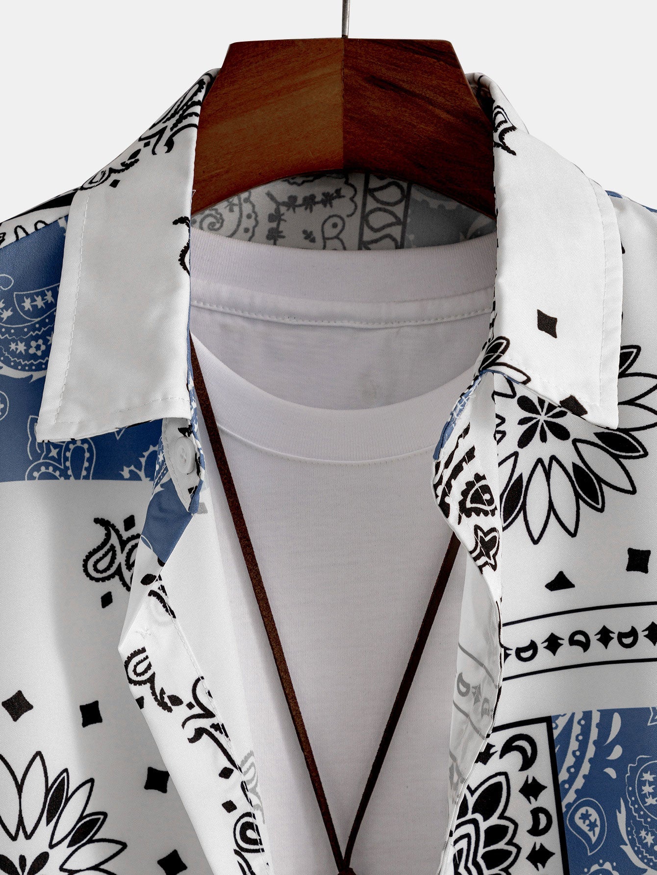 Patchwork Bandana Print Casual Shirt-Vacay Outfit
