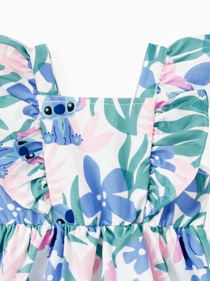 Family Matching Floral Plant Print T Shirt And Dress Set-Vacay Outfit