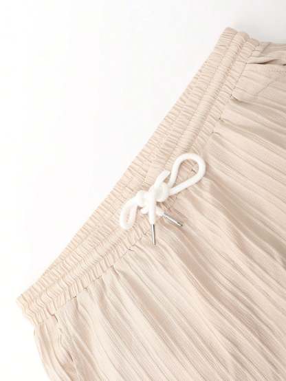 Solid Colored Button Up Shirt And Pants Without Tee-Vacay Outfit