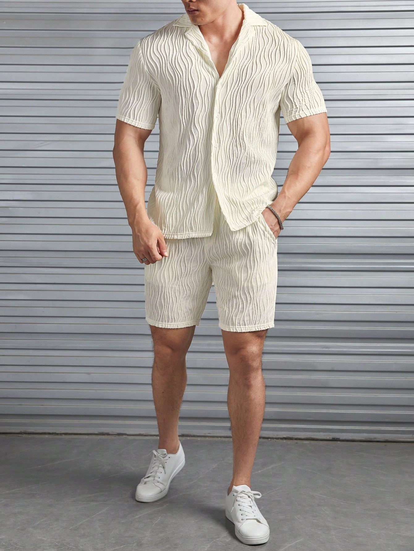 Casual Lapel Shirt And Short Set-Vacay Outfit