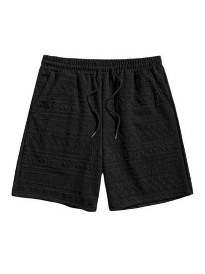 Monochrome Textured Shirt Shorts Set-Vacay Outfit