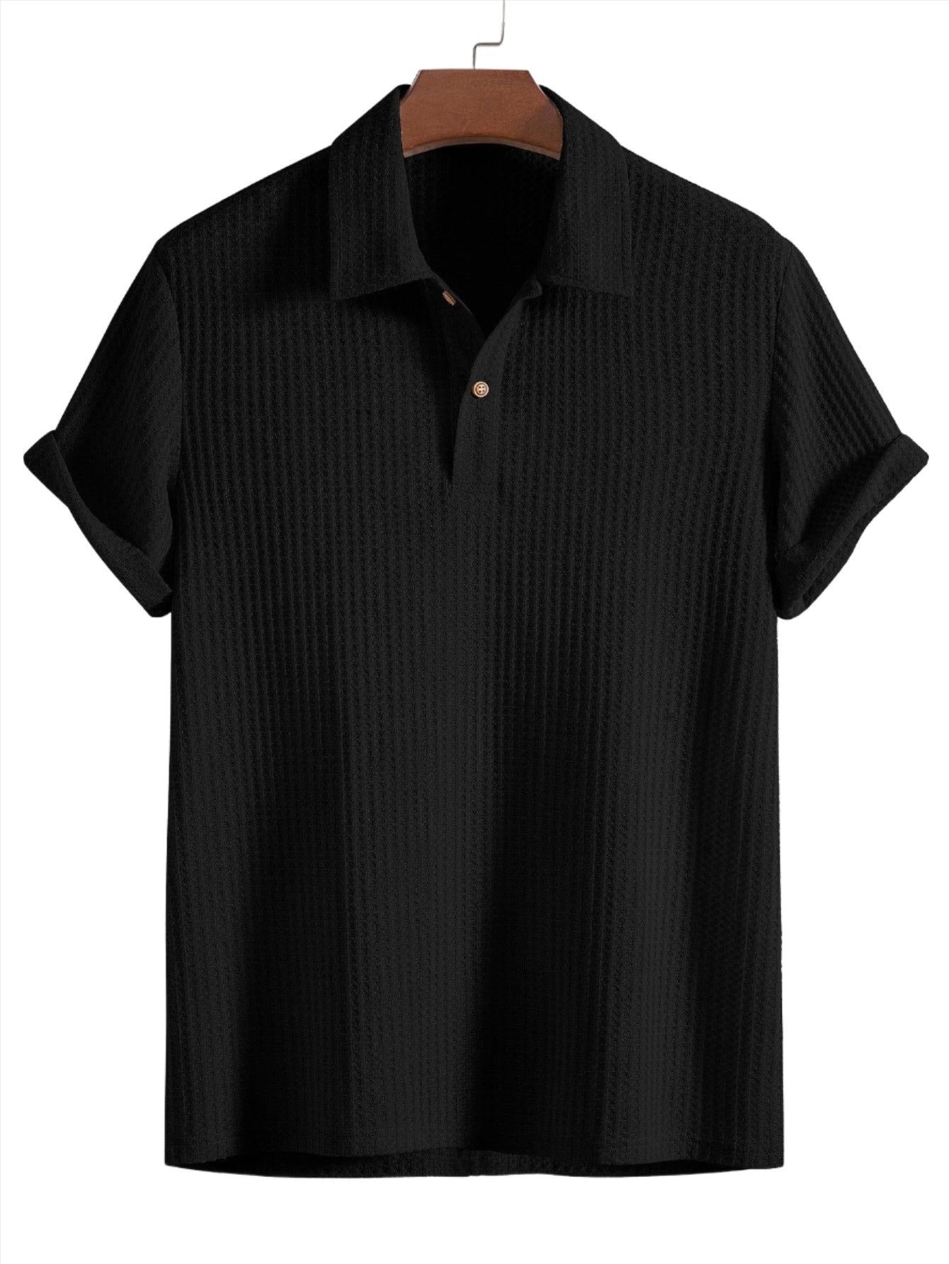 Essential Ribbed Casual Shirt-Vacay Outfit