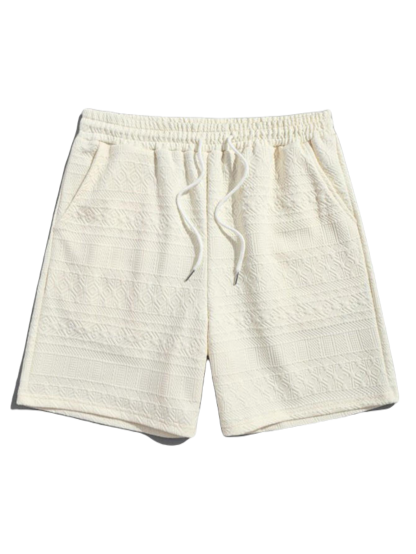 Geometric Retro Polo Shirt And Shorts Set-Vacay Outfit