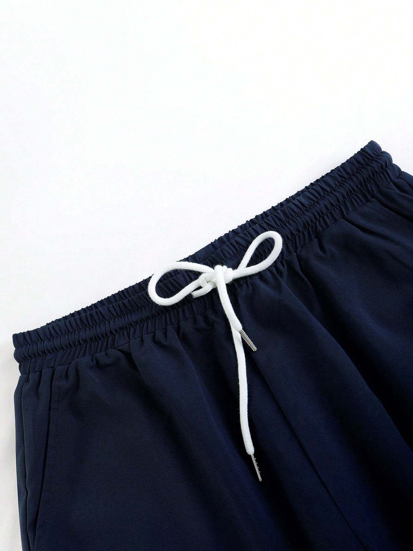 Tropical Print Shirt And Drawstring Shorts-Vacay Outfit